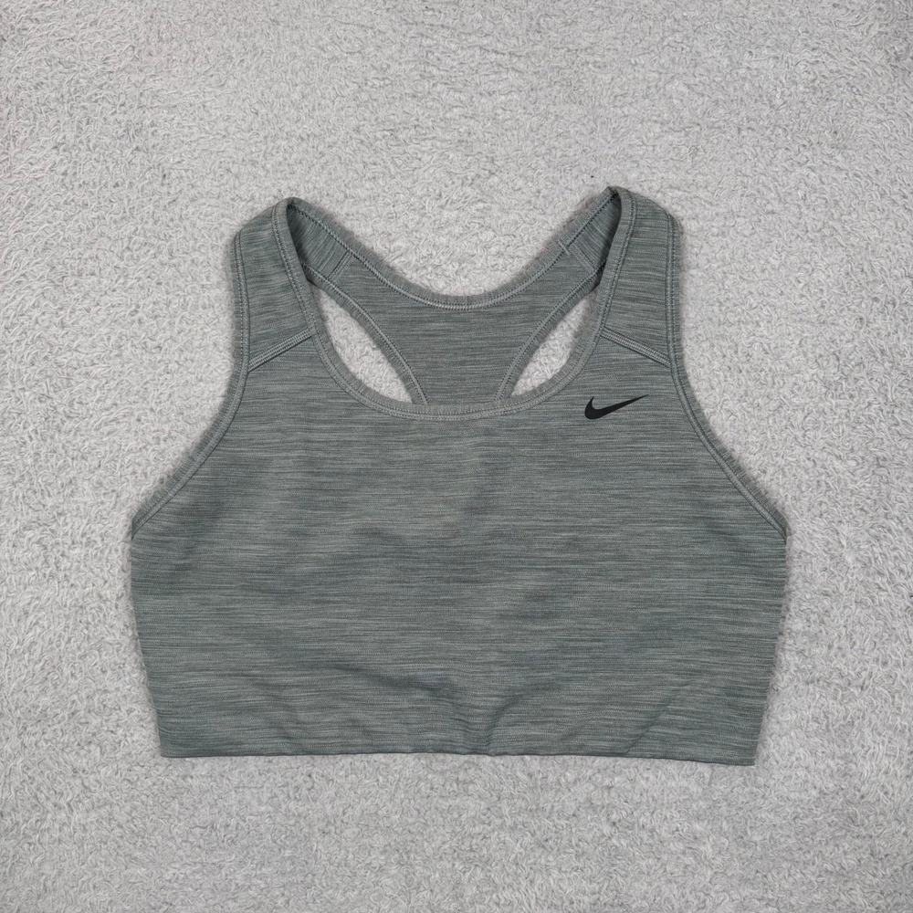 Nike Dri-FIT Womens Racerback Sports Bra‎ Heather Gray Size L 716937-477445 Yoga